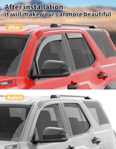 Image of in-Channel Window Visors Rain Guards for Toyota 4Runner 2025-2026 | Extra-Thick,Extra Durable,Window Deflectors,Vent Visors,Vent Shades,Car Accessories,Polycarbonate (PC)