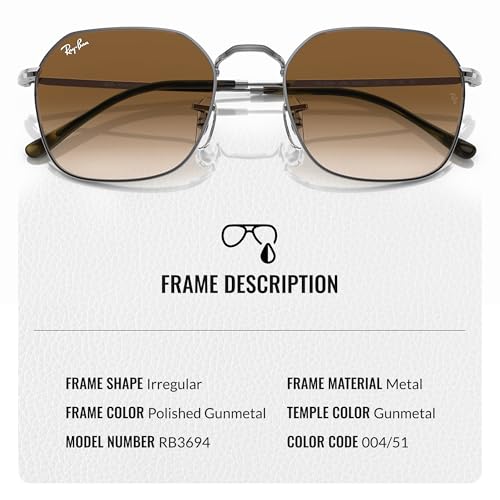 Ray-Ban RB3694 JIM Square-Round Shaped Sunglasses for Men & Women with Official RAYBAN Eyewear Kit3