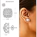 Jewelili 925 Sterling Silver Stud Cushion Shape Earrings for Women | 1/4 CTW White Diamonds | Push Back Post | Fine Jewelry Gift for Her