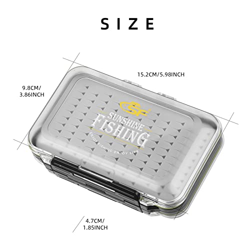 Sf Fly Fishing Box Silicon Waterproof Sealed Double Sided Fly Box Large Storage Capacity #TOP1