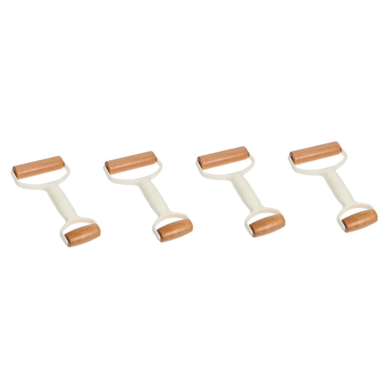 PRETYZOOM 4piezas Rodillo De Doble Cabezal Para Pastelería y Pizza Rodillo De Madera y De Limpiar Agarre Cómodo Herramienta De Cocina Esencial