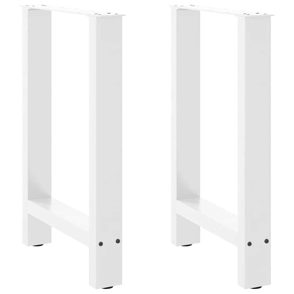 Pieds de table à manger blancs 50x72 cm en acier lot de 2 pour bureau et loft