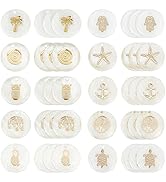 PH PandaHall Freshwater Shell Pendants, 40pcs Seashell Starfish Charms Ocean Beach Sea Shells Fla...