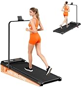 BARWING 8.5MPH Foldable Walking Pad with Desk,3.5HP Under Desk Treadmill with 13% Incline,350LBS+...