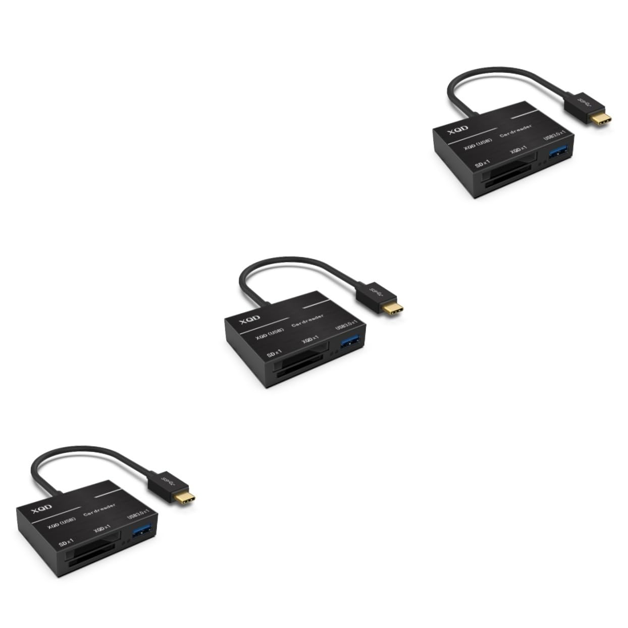 OSALADI 3pièces Lecteur De Carte Mémoire Type-c Adaptateur USB Compatible avec Transfert Rapide Jusqu à Mo Design Noir