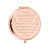 ZZP Birthday Gift for Daughter from Mom Inspirational Compact Makeup Mirror for Women Girl Valentine