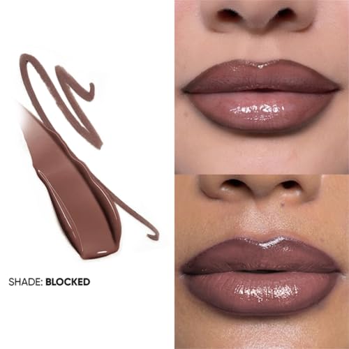 Image of Flossy Cosmetics The Fine Line Plumping Lip-Duo - Blocked | Lip Liner & Lip Oil for Fuller Looking Lips | Long-Lasting Lip Contour, Hydrating Glossy Finish | Vegan & Cruelty-Free, 4g