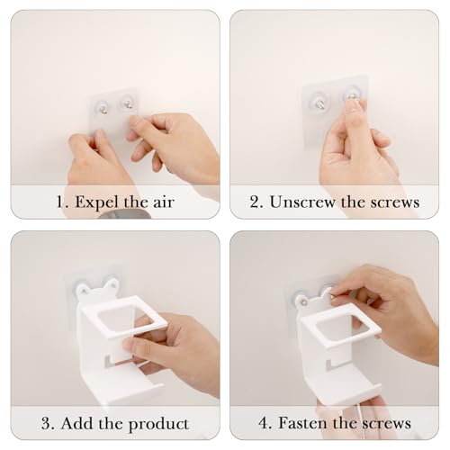 Electric Toothbrush Holder Wall Mounted, Electric Toothbrush Cord Organizer Holds 1 Chargers, Self Adhesive Electric Toothbrush Stand for Bathroom, Medicine Cabinet, Dorm(White 2Pack) by LUEXBOX - Used condition - Image 5