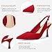 Rilista Women's Slingback Kitten Heels Closed Pointed Toe Wedding Party Dress Pumps Shoes, Dark Red, Size 8.5