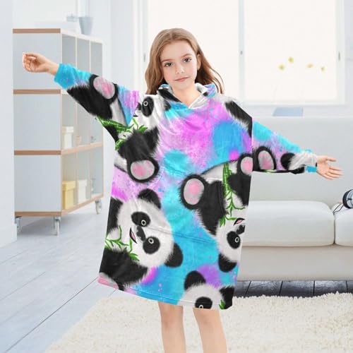 Couverture à capuche imprimé panda : cadeau idéal pour fille