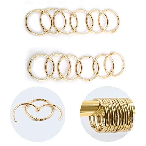 12 anneaux rideau douche métal doré Ringo Small, Spirella