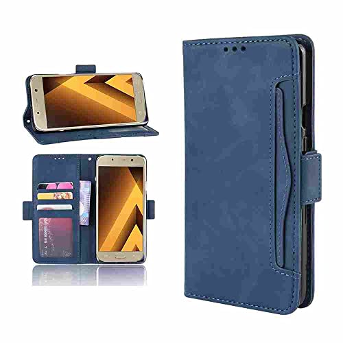HUADELAI Phone Cover Folio Wallet Case for LG K20 V, Premium PU Leather Slim Fit Cover for K20 V, Horizontal Viewing Stand, 1 Photo Frame Slot, Prevent Scratches, Blue