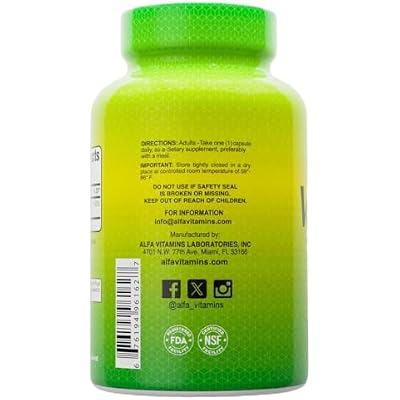 ALFA VITAMINS Vitamin D3 1000 IU Supplement, Supports Immune Health, Calcium Absorption, Healthy Bones & Joints, Dietary Supplement for Daily Wellness, Non GMO, Gluten Free, 100 Capsules