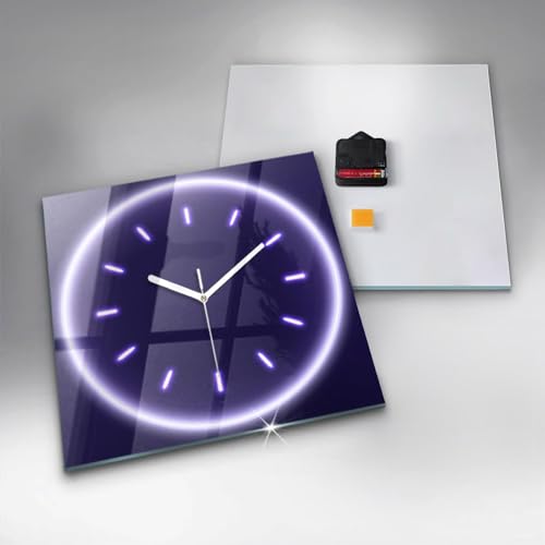 Horloge numérique silencieuse Wallfluent 30x30 cm à aiguilles blanches - 5
