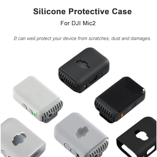 EUGOOCX (2 Pack) Silicone Protective Case for DJI Mic 2, Soft Protector Cover Shell for DJI MIC2 Wireless Microphone Accessories,Black - Image 4