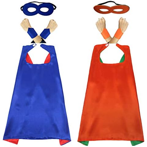 70cm Kids Capes and Masks Felt Bangle-2 Sets of Fancy Dress Up Cloaks for Kids Costumes Masquerade,Birthday Party,Christmas,Halloween Party Supplies Cover
