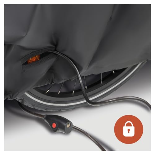 hauck Universal Faltgarage für Fahrradanhänger, Schwarz - 95 x 105 x 109 cm - Kompatibel mit Dryk Duo, Dryk Duo Plus, Bike N Walk Duo - mit Tasche, Sturmriemen, Öffnung für Fahrradschloss, Kordelzug