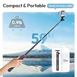 ULANZI MT-44 B [2026 ULEPSZONY] Automatycznie Otwierany Statyw Telefonu 59'', Stanie na Czterech Nogach, Kulowa 360°, Gwint 1/4", Kijek Selfie Bluetooth do lustrzanek Cyfrowych, iPhone'a, Samsunga