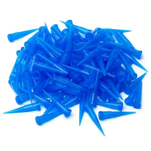 Auniwaig 250PCS 22Ga Plastic Tapered Pinhead Blunt End Glue Liquid Dispenser Needles Luer Syringe Needle Tip Dispensing Fill Needle for Oil Adhensive Applicator Blue by Auniwaig - Used condition - US$12.44