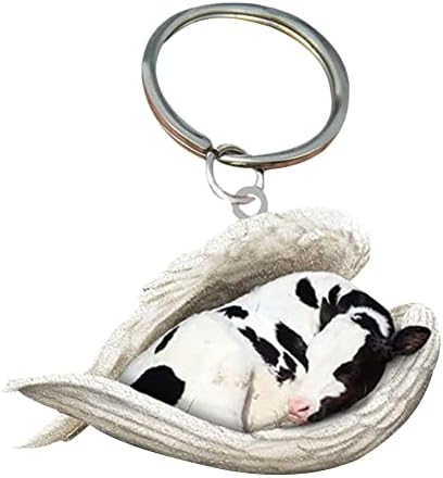 LENG Sleeping Angel Acrylic Keychain, Multi Animals, Insects, Birds, Whale Angel Keychain, Unique Acrylic Keychain, Best Gifts for Various Holidays, One Size