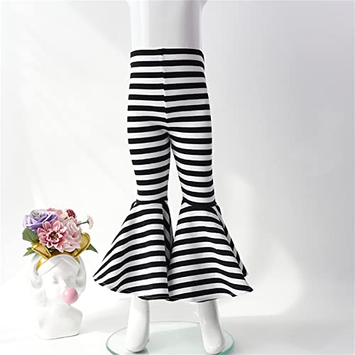 Toddler Baby Girls Ruffle Leggings Bell Bottom Flare Pants Cotton Long High Waist Striped Stretch Trousers Slim Fit2