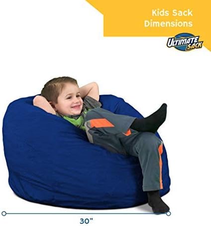 Miniatura 3 de ULTIMATE SACK Silla de puf para niños de 30 pulgadas, funda de gamuza púrpura  Tumbona de espuma extragrande, asiento pequeño para el suelo, sofá