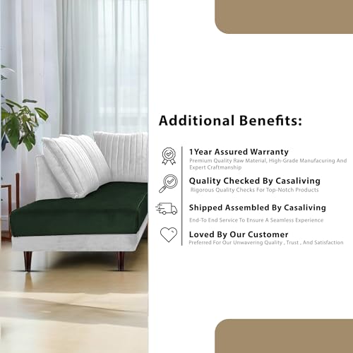 Image of Gratly LHS 4 Seater L Shape Sofa Set for Living Room (Green Grey Colour) Premium Fabric Sofa