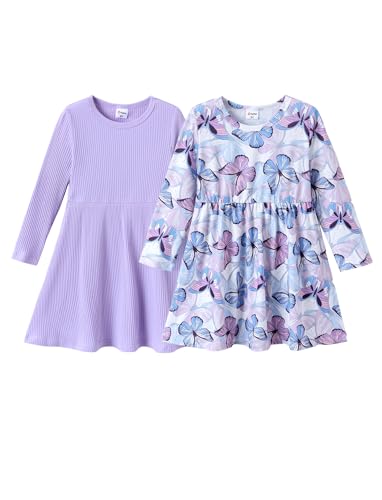 PATPAT Kleinkind Mädchenkleid Set Langarm - Einschulungskleid mit...