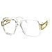 MLC EYEWEAR ® Premium Sunglasses UV400 Lens Technology - Rimless Sunglasses M9203 White + Clear Lens , Light Weight frame - Trendy Fashion Everyday Apparel for Women & Men