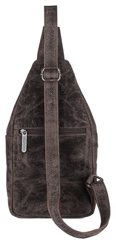 Image of WildHorn Leather Sling Crossbody Bag for Men, Stylish Chest Shoulder Bag for Men Women, Adjustable Strap for Commuting Travel Outdoor Activities Cycling