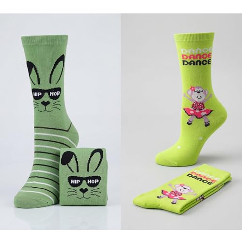 Image of Tipi Toe Women's Fun Patterned Dress Socks, 12-Pack Lightweight Colorful Crew Socks, Casual Novelty Assorted Designs