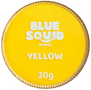 Blue Squid PRO Face Paint - Professional Water Based Single Cake Facepaint & Body Paints - SFX Makeup, Kids Adults Painting for Costume, Halloween Face Paints for Children - Classic Yellow 30g / 1oz