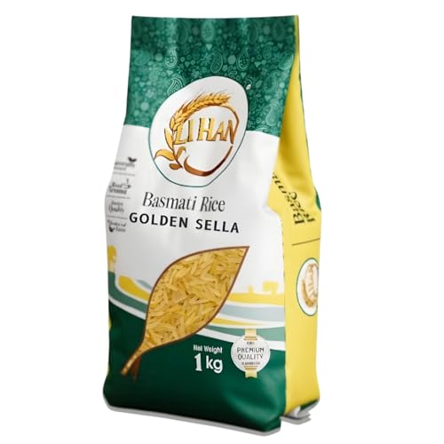 Image of Lihan Golden Sella Basmati Rice 1kg - Long Grain, Non-Sticky & Fluffy | Premium Aromatic Rice for Biryani & Daily Meals