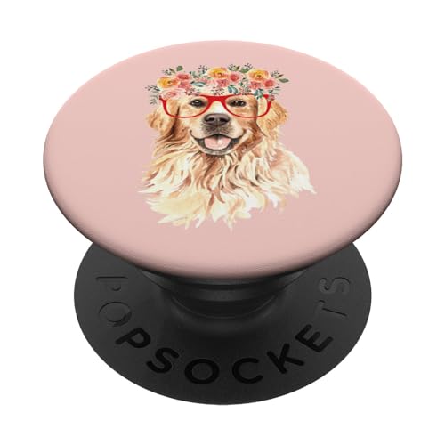 Cute Golden Retriever dog with red glasses - best gift
