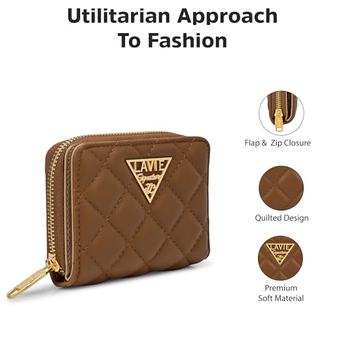 Image of Lavie Signature Women's Quilt Derby Flap Zip Around Wallet |Gift for Women