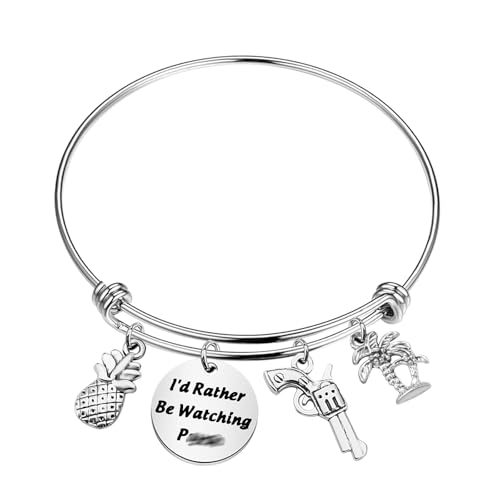 ENSIANTH Movie Fans Gift Tv Show Inspired Gift Pineapple Charm I'd Rather Be Watching Bracelets