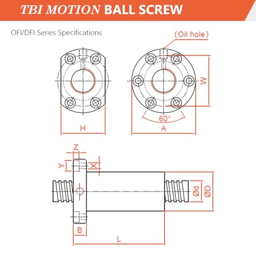 Metal Ball Screw nut C3 Ground Ball Screw DFI3205 OFU DFU 800 900mm Double Nut High Precision Flange CNC Parts R32 Lead 5mm Spindle(DFIR3205DGC3-900-P2)
