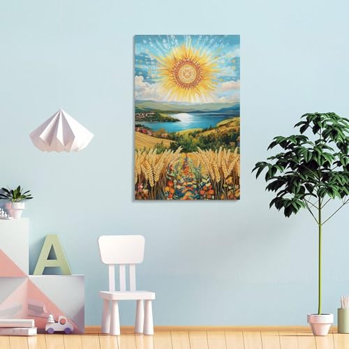 Impression sur toile champ de blé de qualité supérieure pour décoration murale