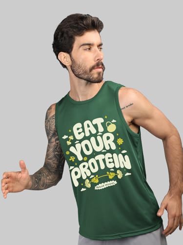 Image of CHKOKKO Tank Tops Sleeveless T-Shirt for Men Dry Fit Vest Gym Wear Stylish Round Neck Running Sando for Sports Workout Fitness & Casual or Beach Wear