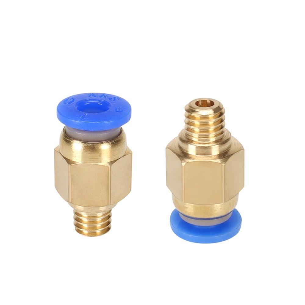 Gaojudaf Blue 3D Printer Tube Connector Pc4-01 B0wden Quick Coupler, 1.75/3Mm Pipe Pneumatic Connectors Fittings, Ptfe Tube M10 Jointer For 3D Printers Parts 2Pcs(Blue)