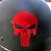 High Viz Inc Reflective Badass Skull in RED Helmet Decal - 2 1/8" x 3" die cut vinyl decal for helmets, cars, trucks, windows, etc NOT PRINTED!