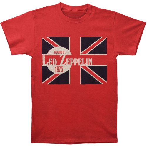 Adopteuntshirt - Led Zeppelin - Evening Of Led Zep 1975 T-Shirt - Couleur : Rouge - Taille : M