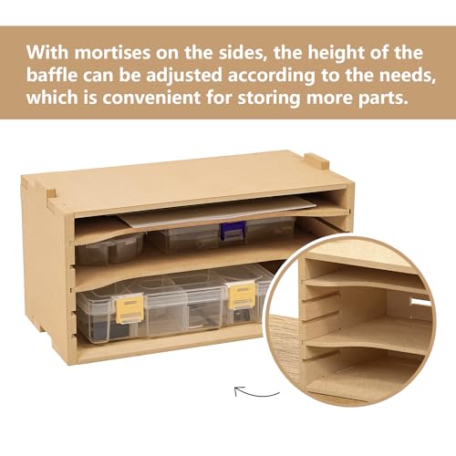 Image of Wooden Mold Making Tools Storage Box, Model Paint Organizer with MDF Material, Model Kit Tool Organizer Rack, Paint Rack, Brush /Tool Holder Suitable for Tamiya and Gundam Tools, GK5