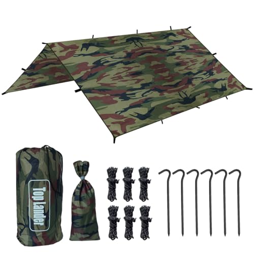 Tarp 4x4 Wasserdicht Multifunktionales Zeltplane Ultraleicht Tarpaulin mit ösen Schutz Sonnensegel für Hängematte,Wandern Picknick Outdoor