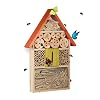Relaxdays Insectenhotel voor vlinders, kevers, bijenhuis om op te hangen, balkon, h x b x d: 47 x 31 x 7 cm, kleurrijk
