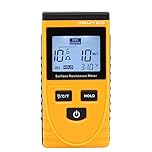 Surface Resistance Meter, Abuycs LCD Handheld Earth Resistance Tester Measuring Instrument Static Detector High-Precision Digital Electrostatic Analyzer