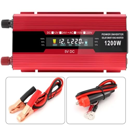 Convertidor CC a CA para coche de 12V 24V a 220V con adaptador portátil 3