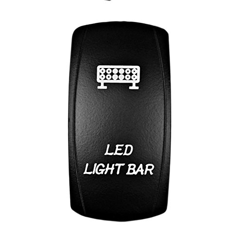 STVMotorsports 5 Pin Laser Rocker Switch LED Light BAR On/Off LED Light 20A 12V Automotive UTV – Green - Thumbnail 6