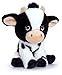 tachi Kuscheltier Kuh schwarz weiß, Plüschtier sitzend 18 cm, Stofftier mit aufgestickten Augen