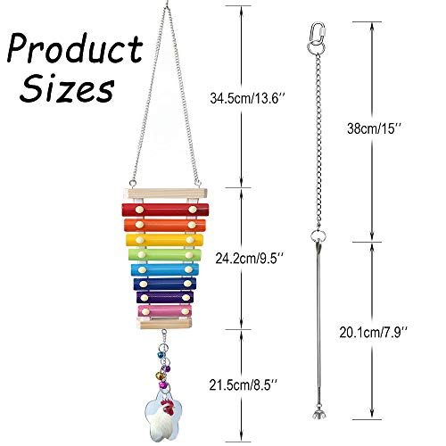 Huhn-Xylophon-Spielzeug, Hühner-Spielzeug mit 8 Metallschlüsseln, Gemüse-Futterstation für Hühner, Hühnerstall, Pecking… – Bild 3